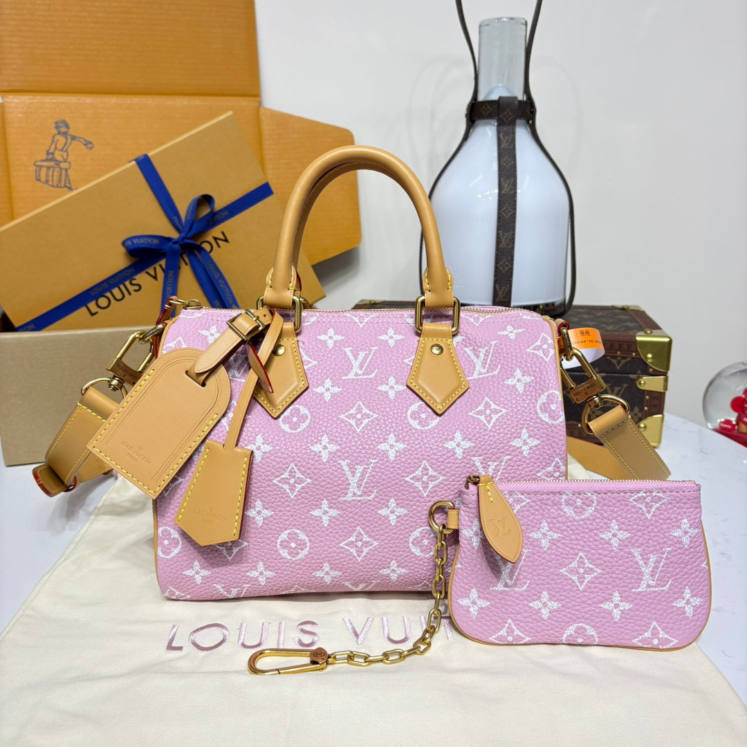 P9 Speedy 30 Bandouliere Pink Leather - Level 5