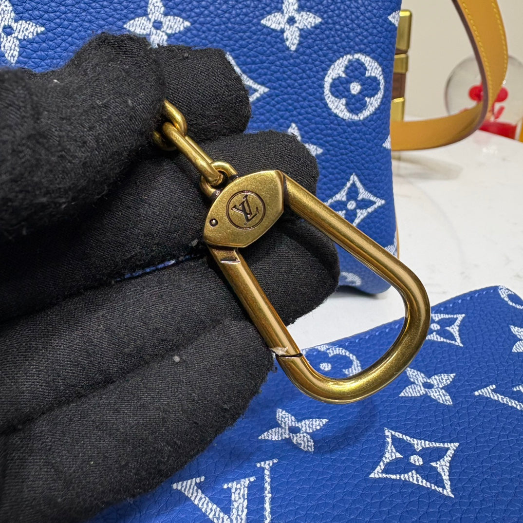 P9 Speedy 30 Bandouliere Navy Blue Leather - Level 5