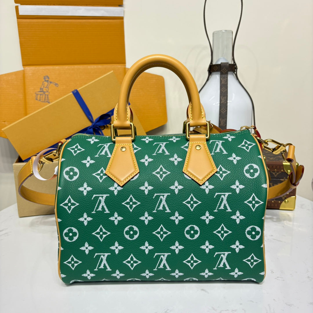 P9 Speedy 30 Bandouliere Green Leather - Level 5