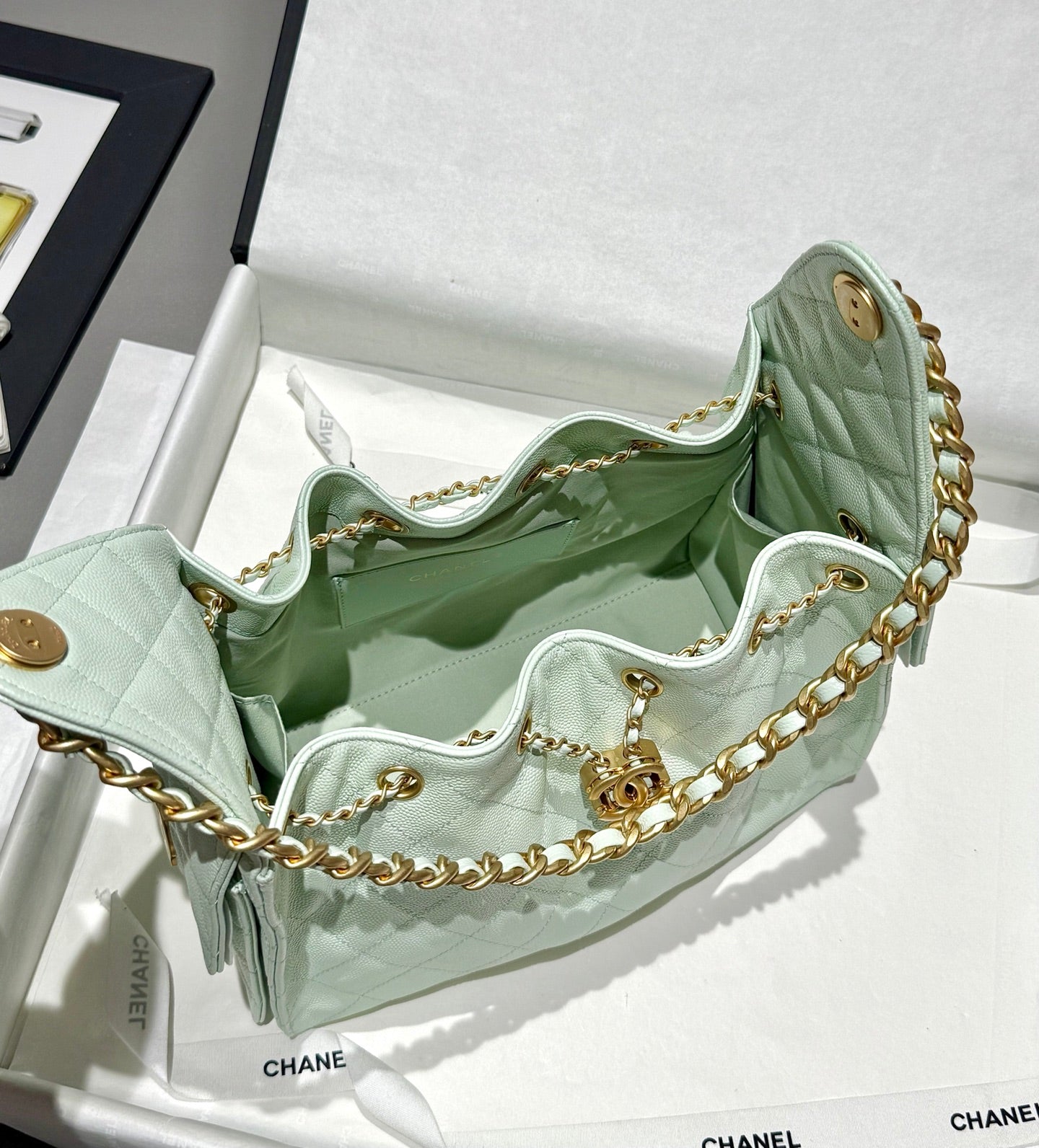 25 Hobo Bag Mint Green Caviar Leather - Level 5