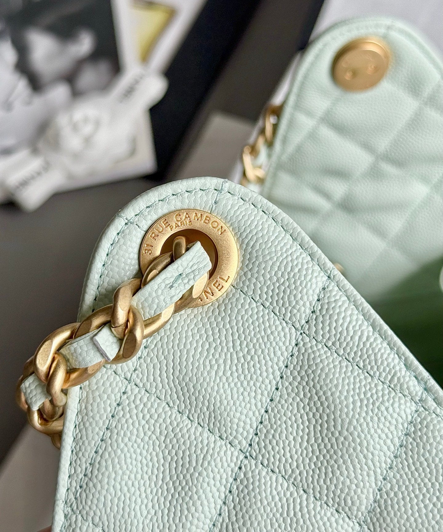 25 Hobo Bag Mint Green Caviar Leather - Level 5