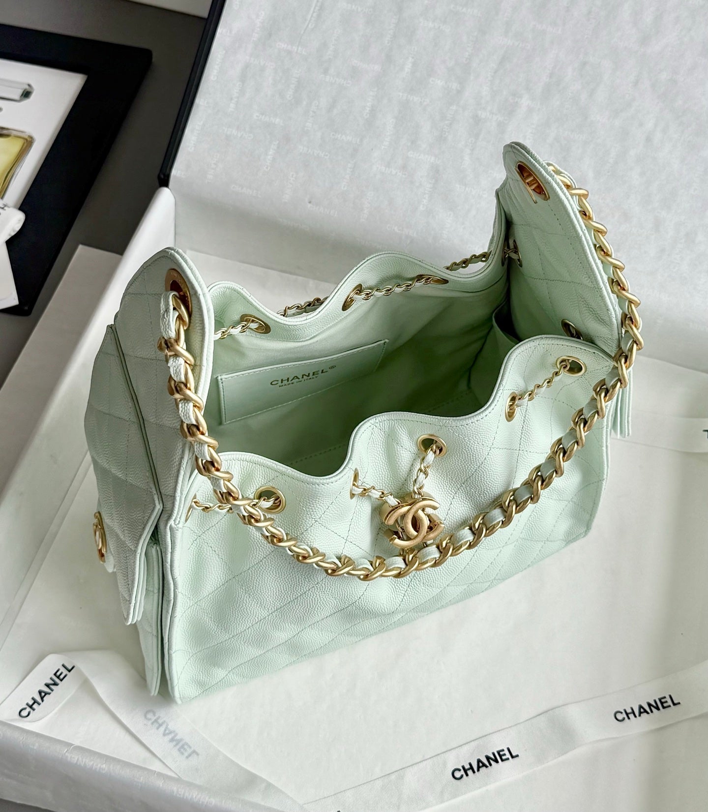 25 Hobo Bag Mint Green Caviar Leather - Level 5