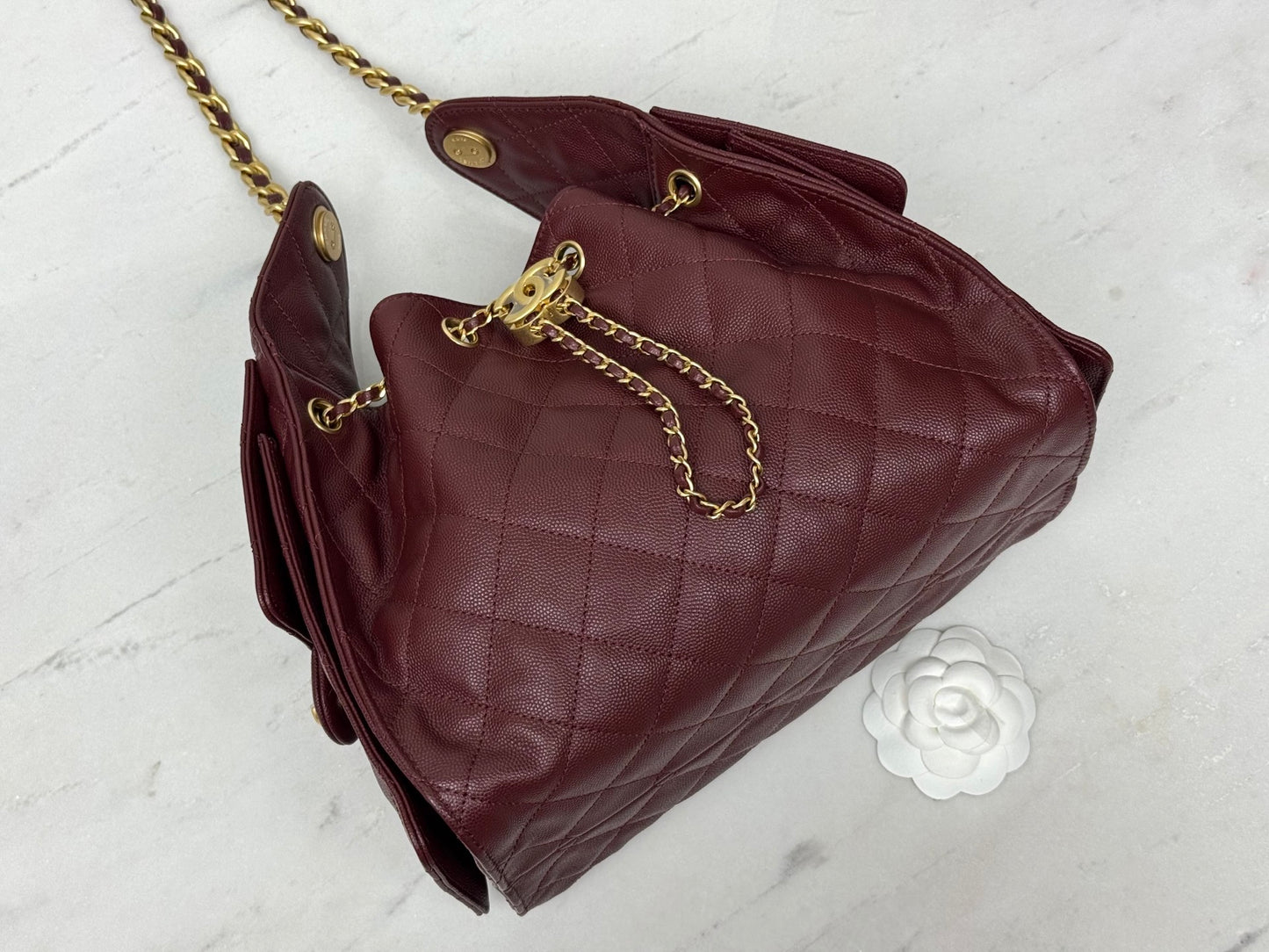 25 Hobo Bag Wine Red Caviar Leather - Level 5