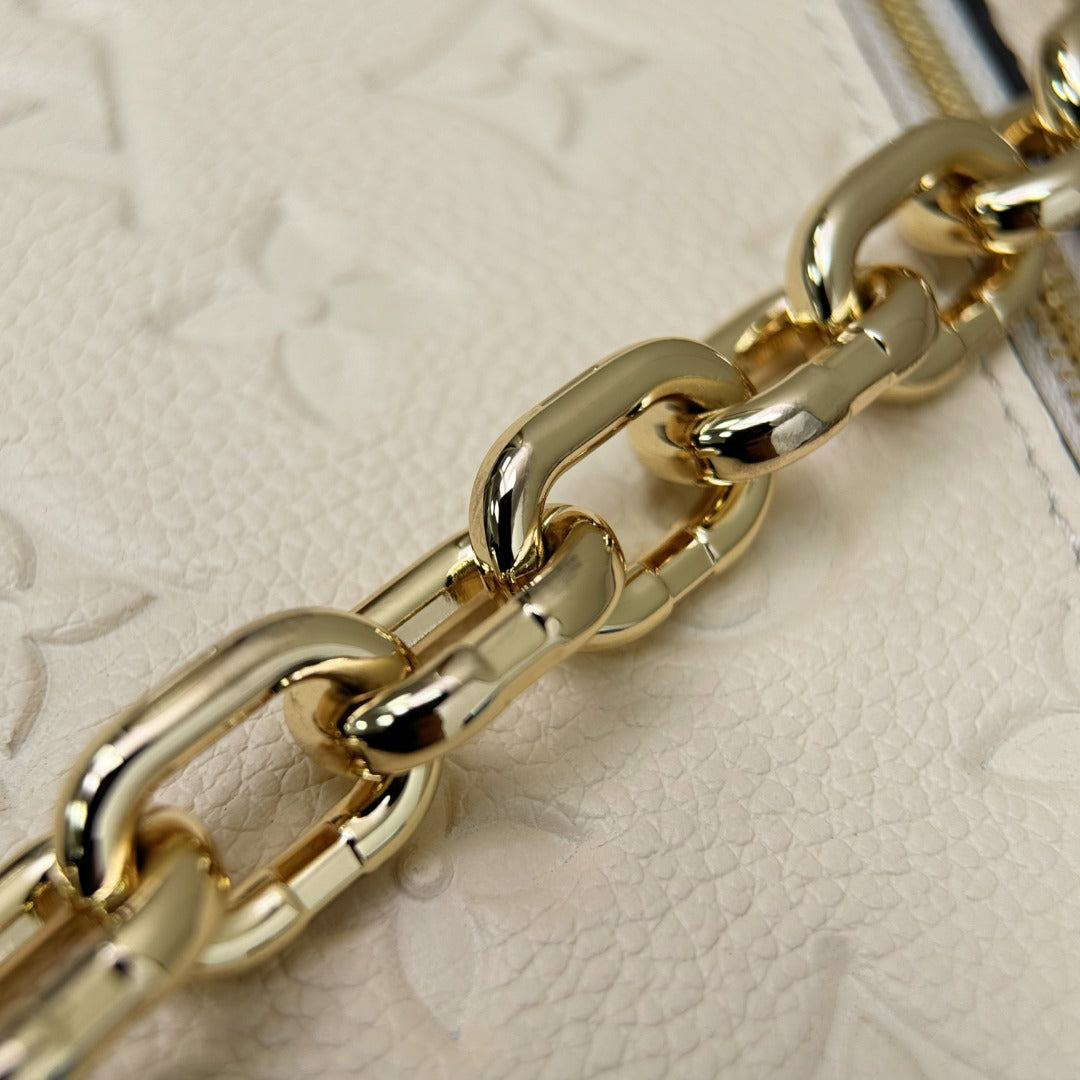Pochette Metis East West Cream Empreinte Leather - Level X