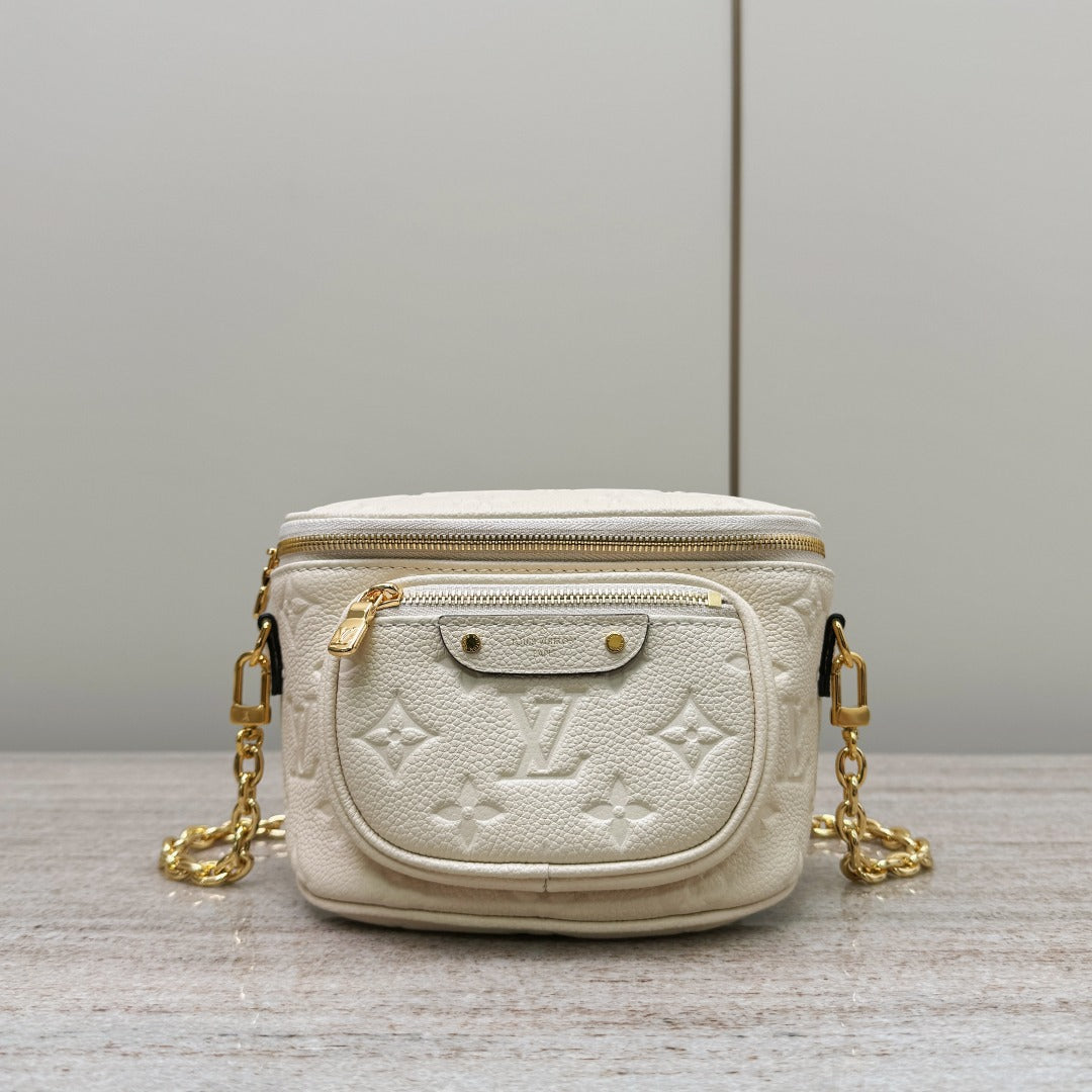 Mini Bumbag White Empreinte Leather - Level X