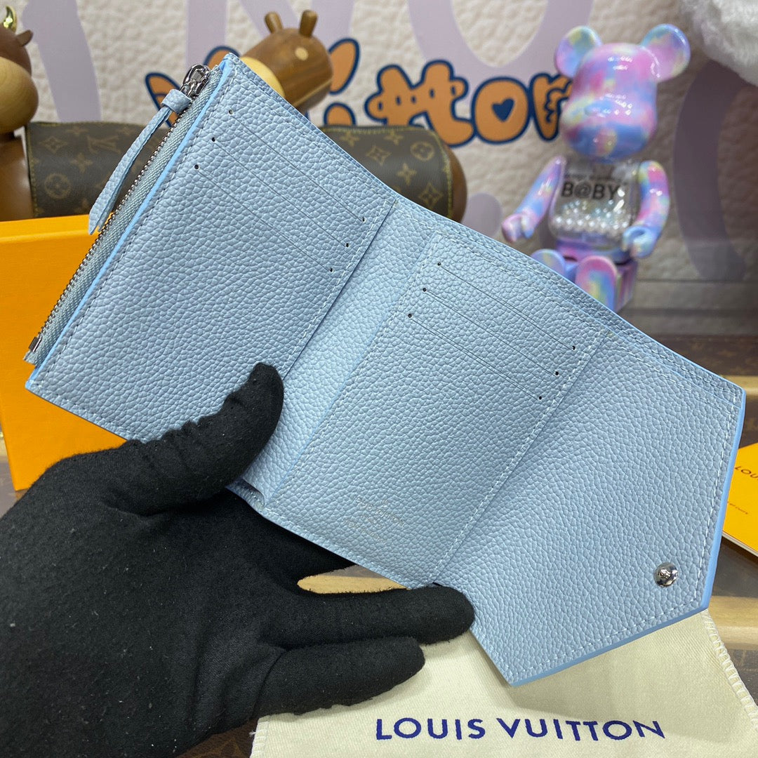 Blue Empreinte Leather Victorine Wallet LOU - Level 5