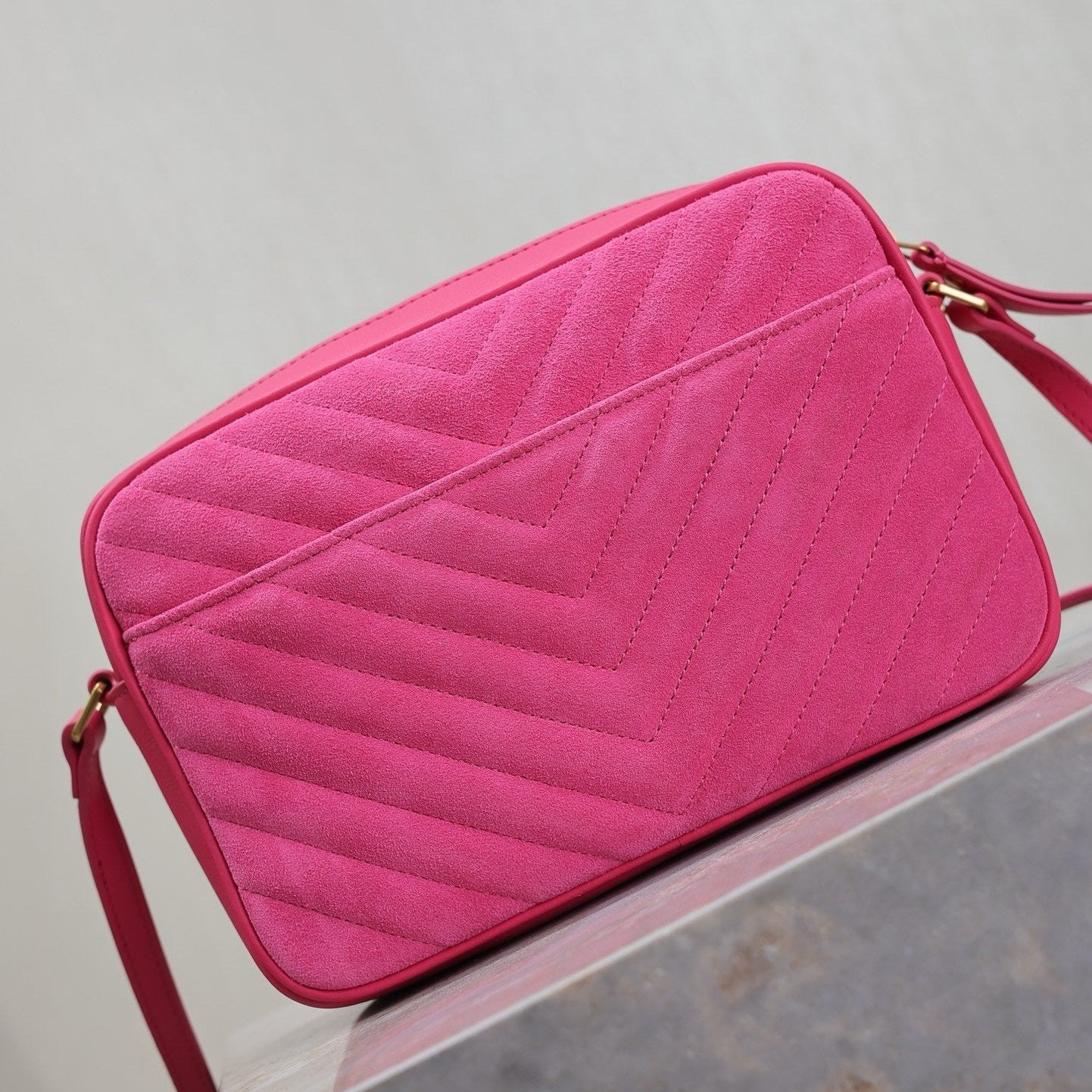 Pink Suede Lou Camera Bag YLS - Level 5