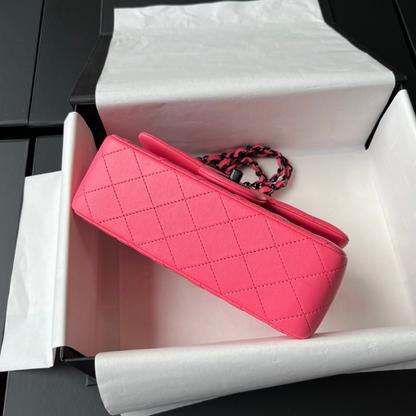 Pink Lambskin Black Hardware Mini Flap Bag CNL - Level X