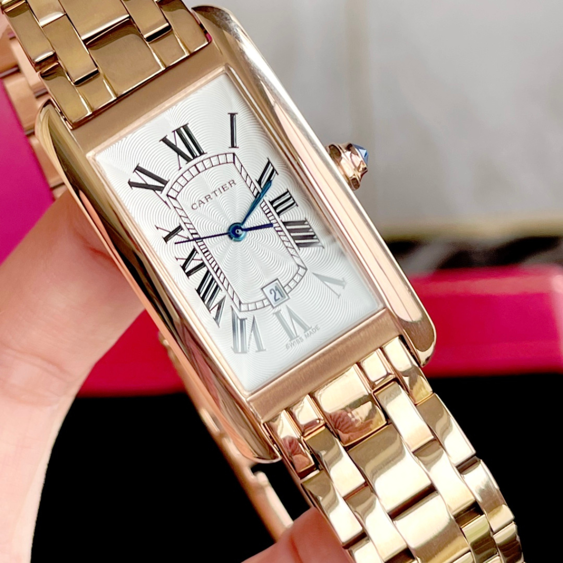 Ladies Tank Americaine Steel Gold Watch CTR - Level 3