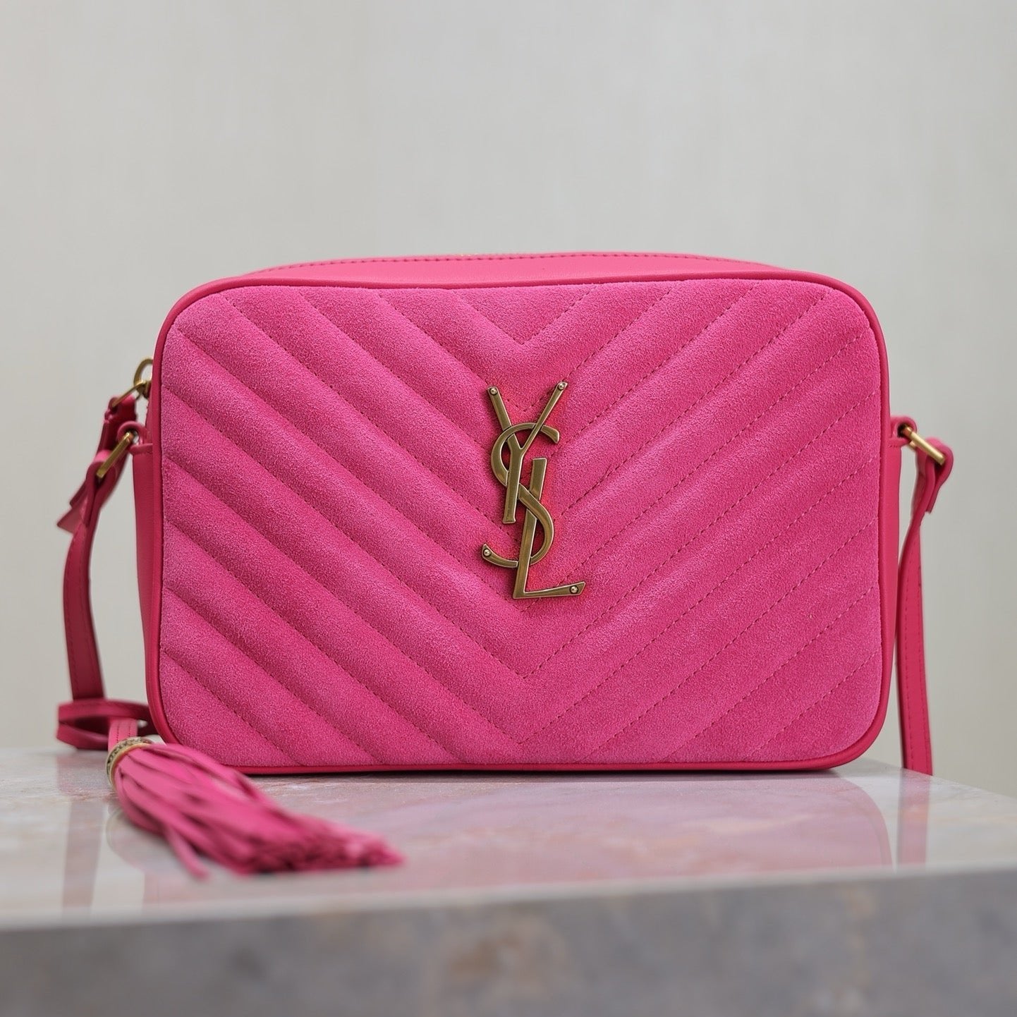 Pink Suede Lou Camera Bag YLS - Level 5