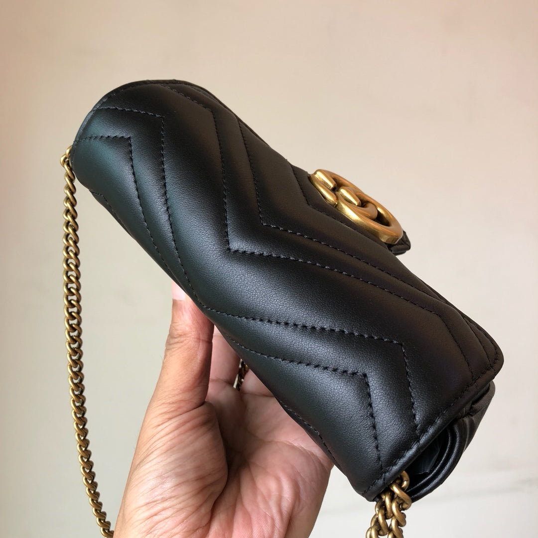 Black Leather Marmont Super Mini - Level 4