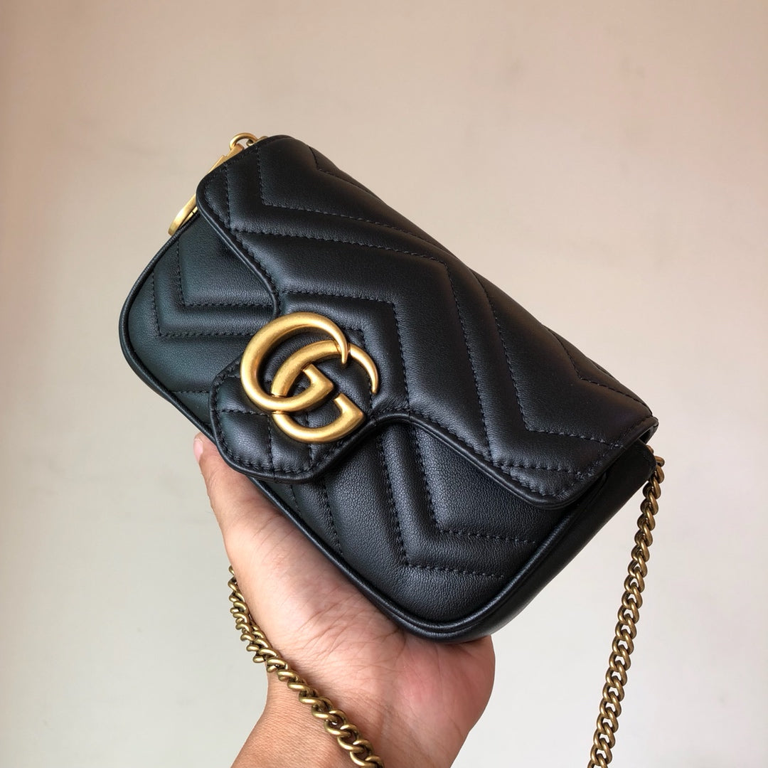 Black Leather Marmont Super Mini - Level 4