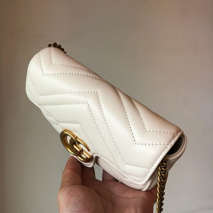 White Leather Marmont Super Mini - Level 4