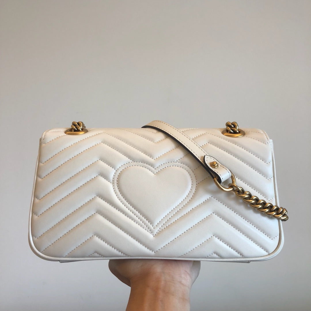 Small Marmont Bag White Leather - Level 5 *Low Stock*