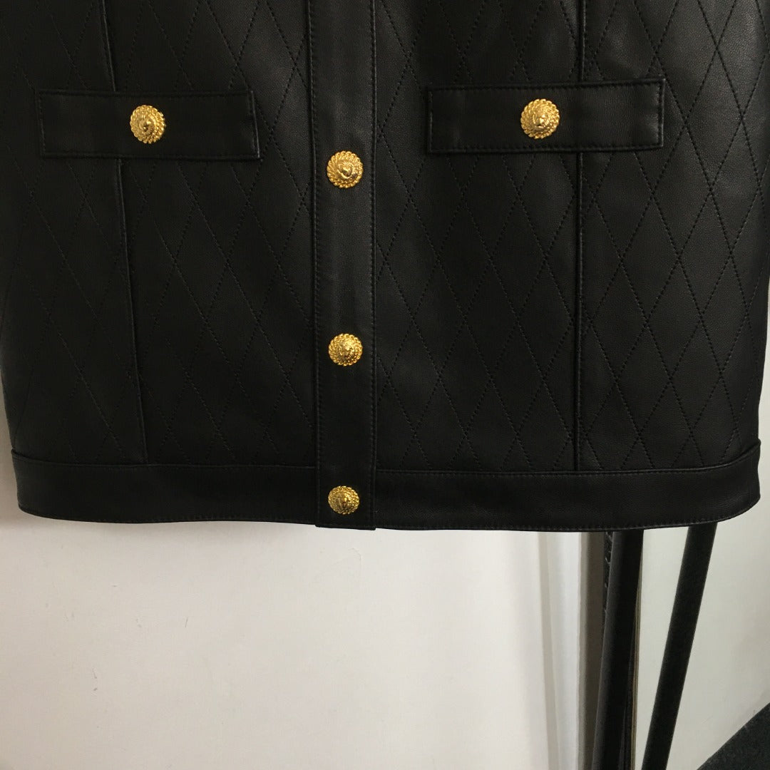 BL Quilted Leather Skirt