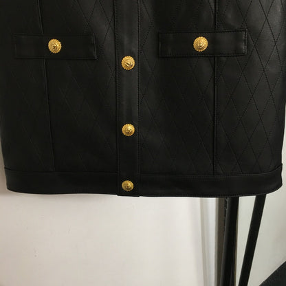 BL Quilted Leather Skirt