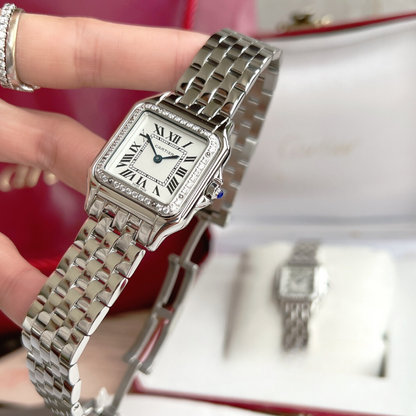 Panthere Ladies Steel Crystal Silver Watch CTR - Level 3