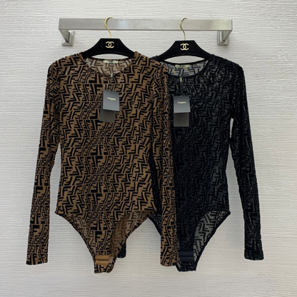 Sheer Mesh Long Sleeve Bodysuit
