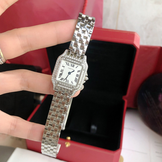 Panthere Ladies Steel Full Crystal Silver Watch 22mm CTR - Level 3