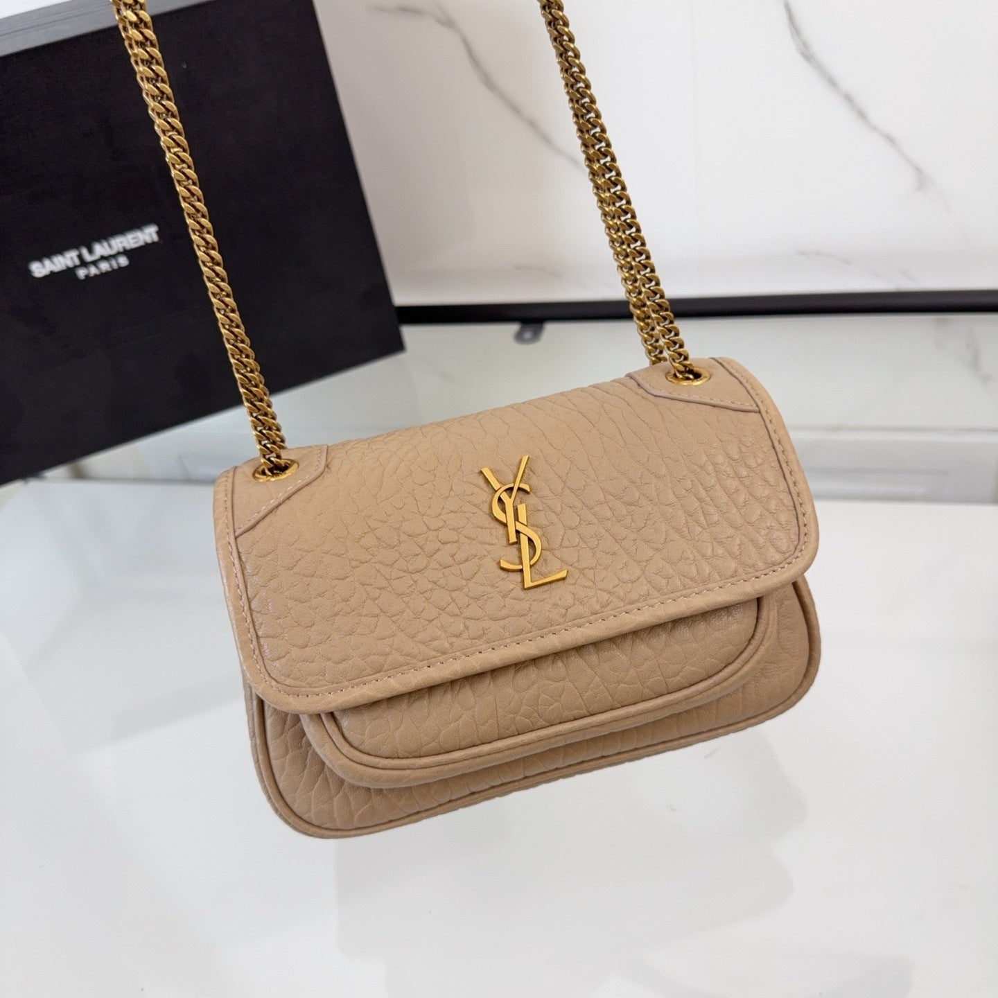 Tan Leather Mini Niki Shoulder Bag - Level 5