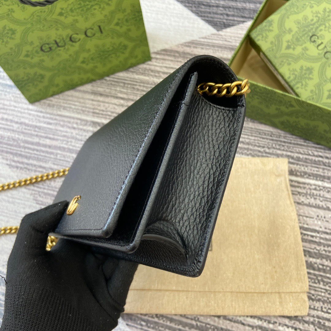 Marmont Wallet On Chain Black Leather - Level 5