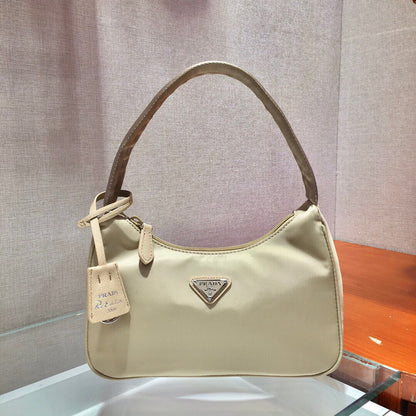 Nylon Re-Edition Hobo Bag Beige PRD - Level 3