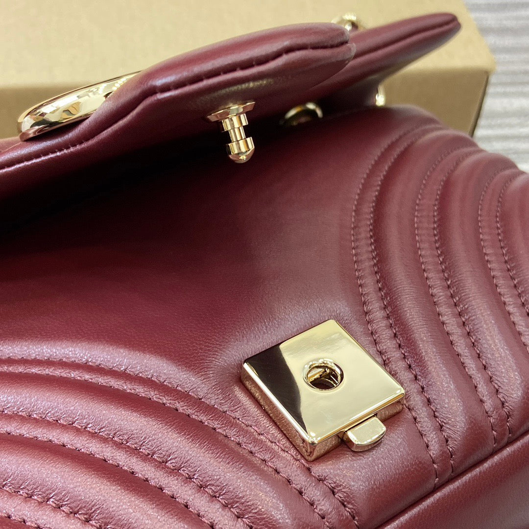 Medium Marmont Bag Red Leather - Level 5