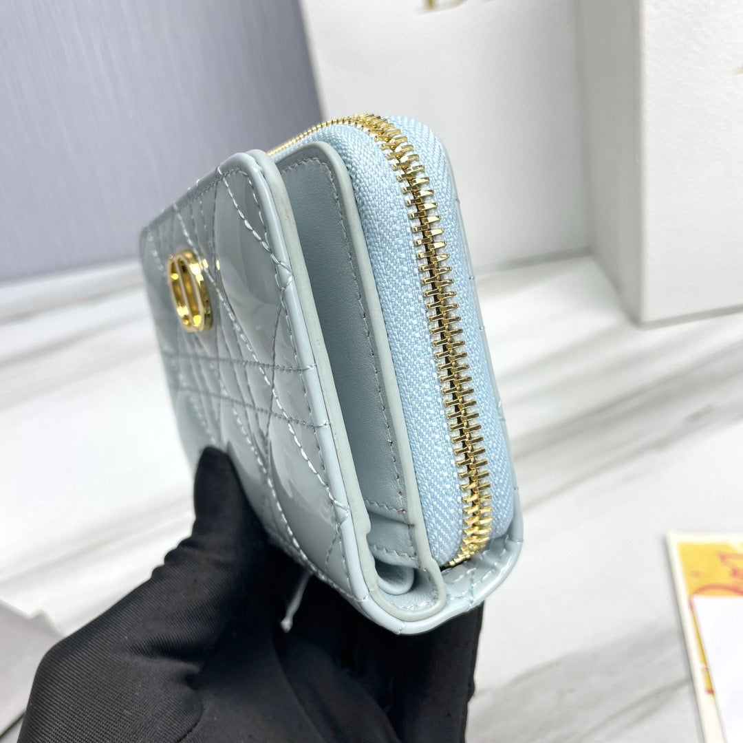 Light Blue Patent Leather Caro Wallet CDR - Level 5