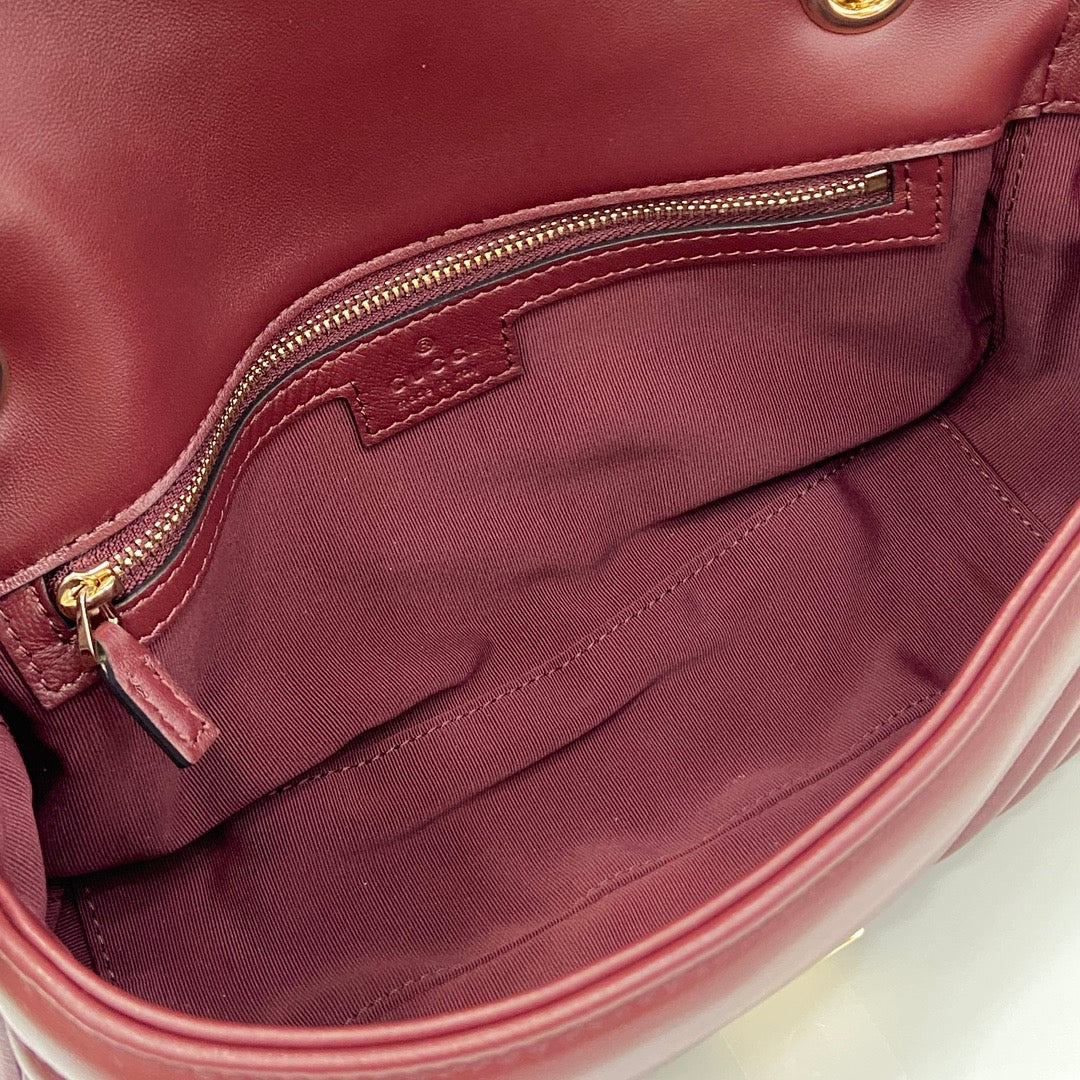 Medium Marmont Bag Red Leather - Level 5