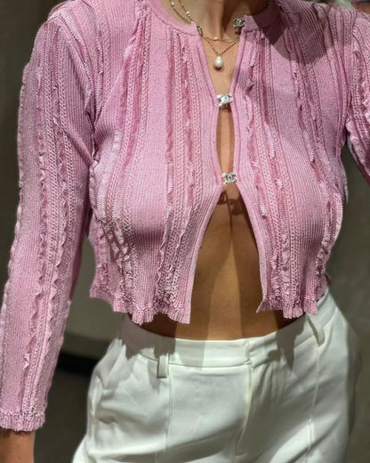 Coco Ruffled Knit Cardigan