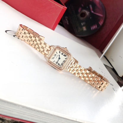 Panthere Ladies Steel Full Crystal Rose Gold Watch 22mm CTR - Level 3