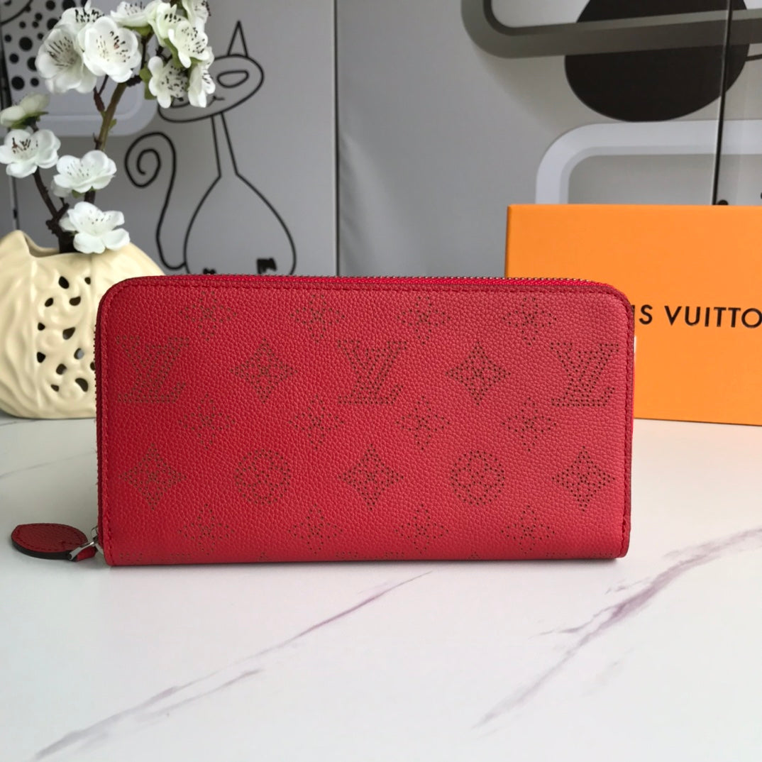 Red Mahina Leather Zippy Wallet LOU - Level 3