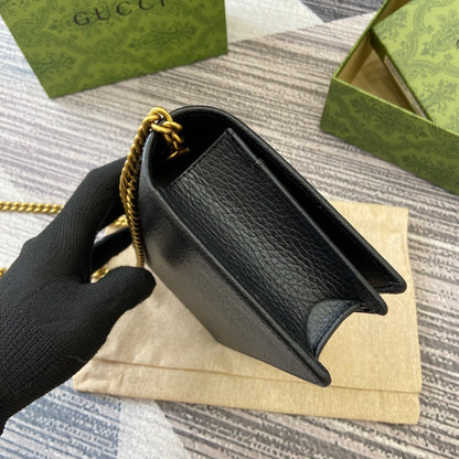 Marmont Wallet On Chain Black Leather - Level 5