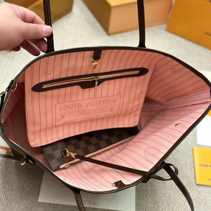 Neverfull MM Brown Damier & Pink - Level 3