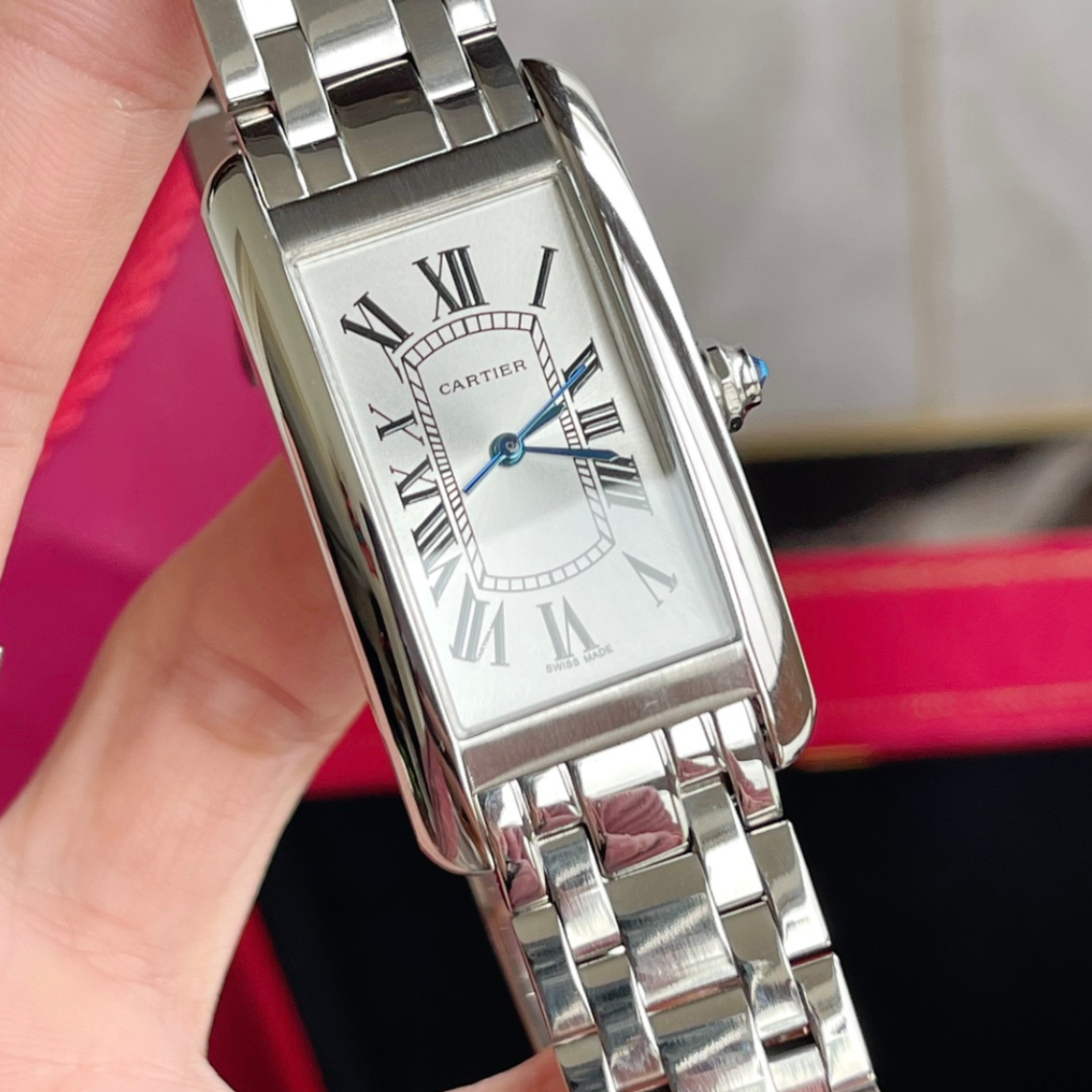 Ladies Tank Americaine Steel Silver Watch CTR - Level 3