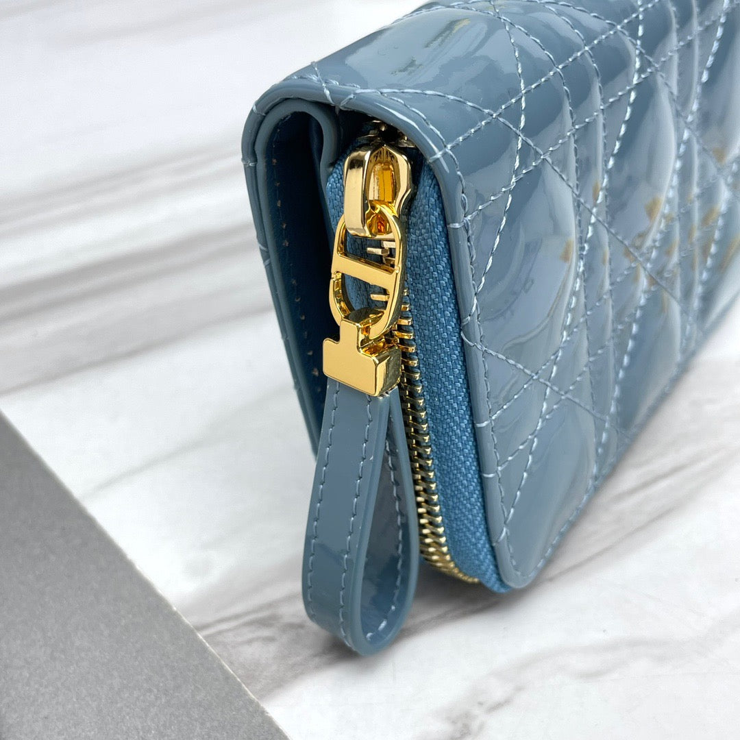 Blue Patent Leather Caro Wallet CDR - Level 5