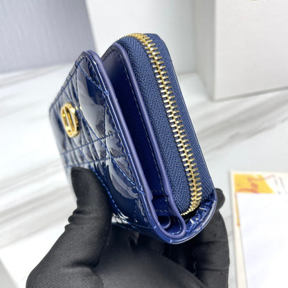 Navy Blue Patent Leather Caro Wallet CDR - Level 5