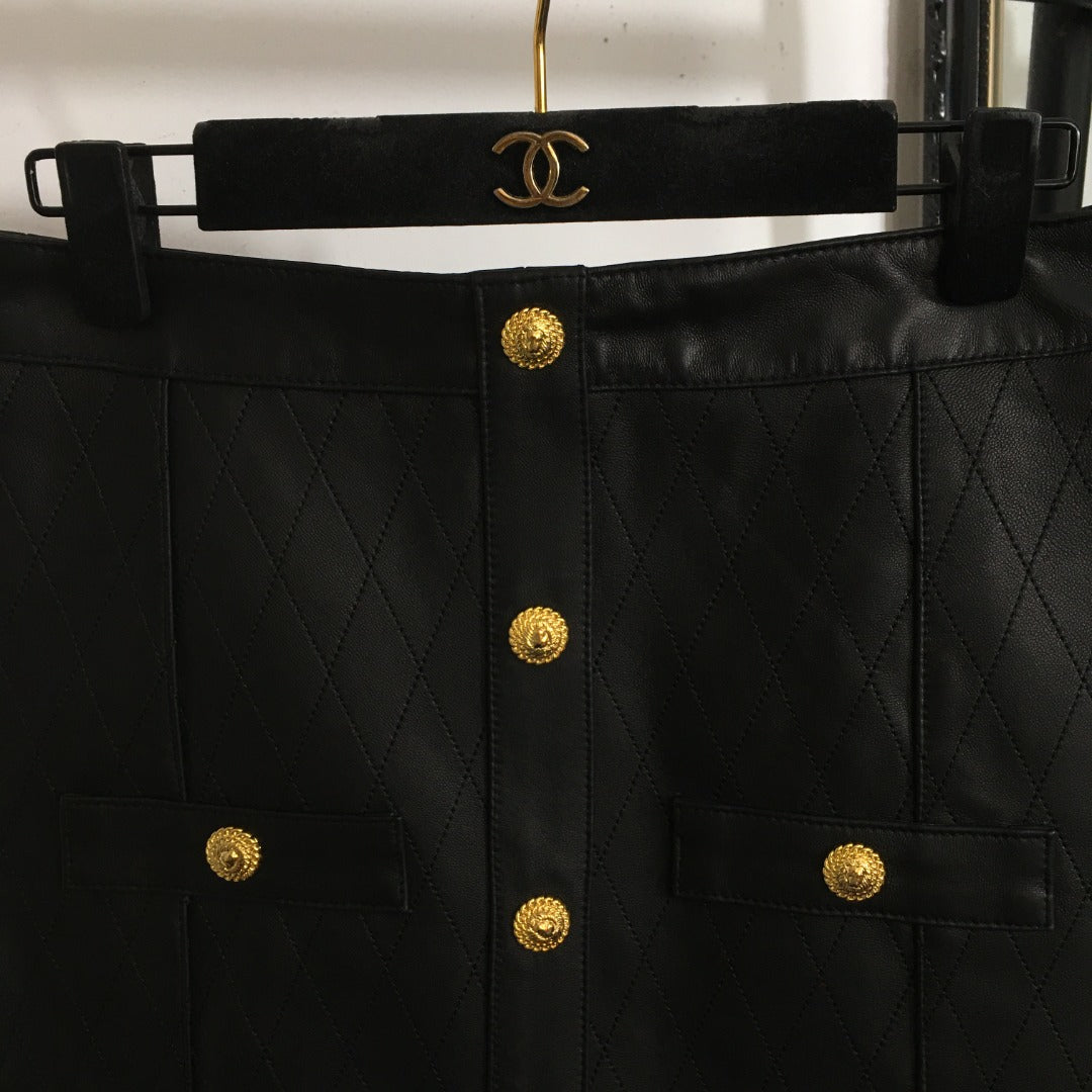BL Quilted Leather Skirt