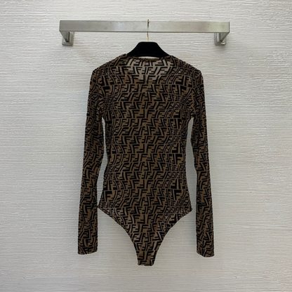 Sheer Mesh Long Sleeve Bodysuit
