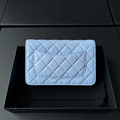 Wallet On Chain Light Blue Caviar Leather CNL - Level X