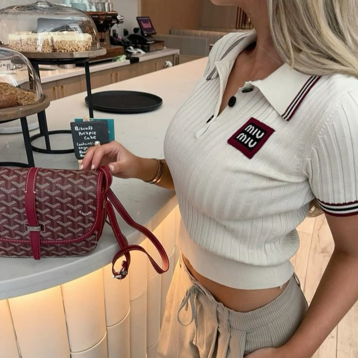Striped Knit Polo Shirt