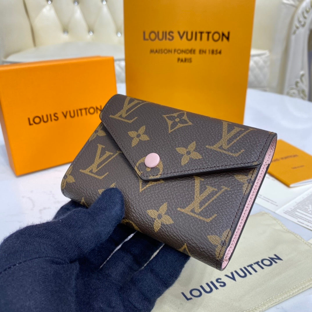 Canvas & Leather Victorine Wallet Pink LOU - Level 5