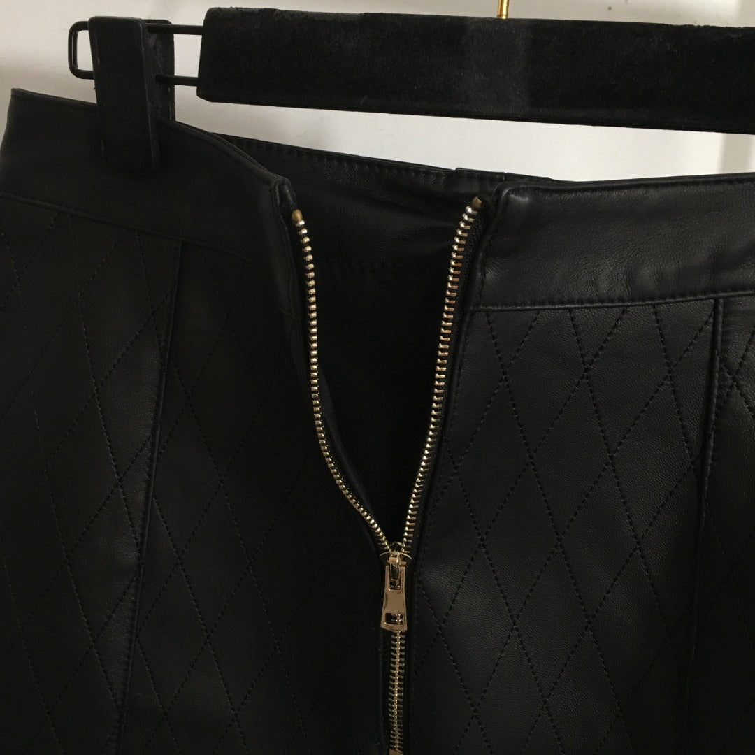 BL Quilted Leather Skirt