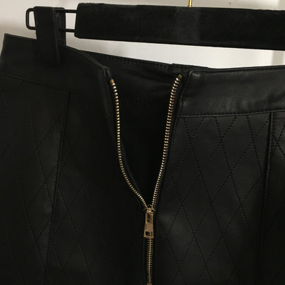 BL Quilted Leather Skirt