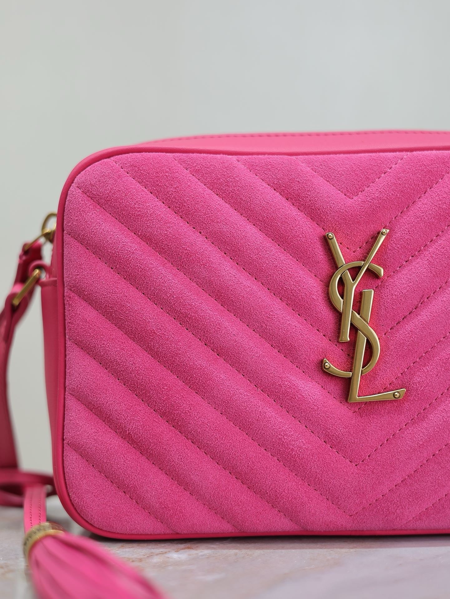 Pink Suede Lou Camera Bag YLS - Level 5