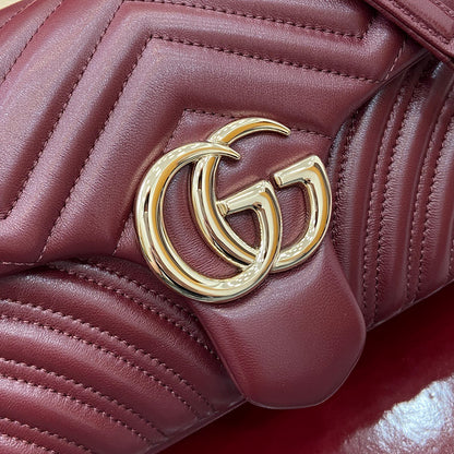 Medium Marmont Bag Red Leather - Level 5