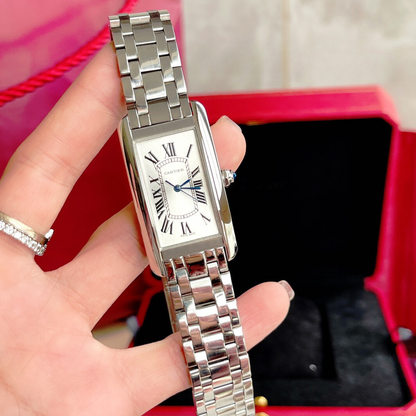 Ladies Tank Americaine Steel Silver Watch CTR - Level 3