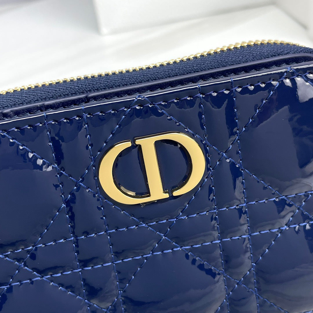 Navy Blue Patent Leather Caro Wallet CDR - Level 5