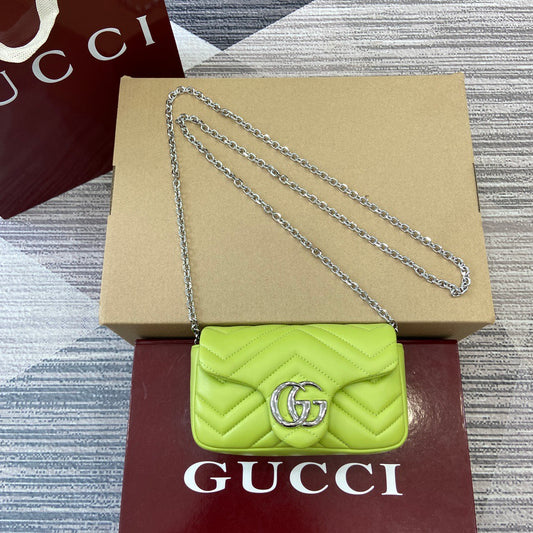 Mini Marmont Bag Bright Green Leather - Level 5