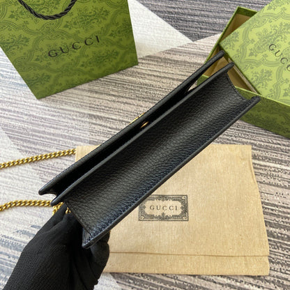 Marmont Wallet On Chain Black Leather - Level 5
